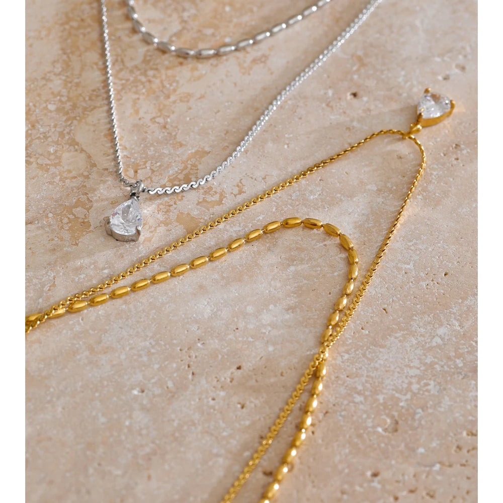 Pistachio Drop Necklace