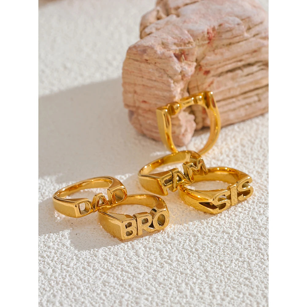 Family Letter Ring