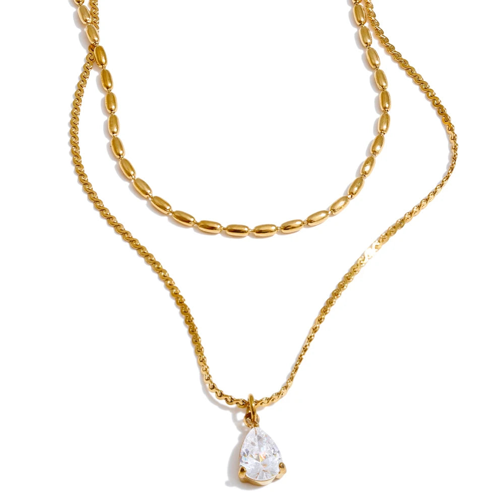 Pistachio Drop Necklace