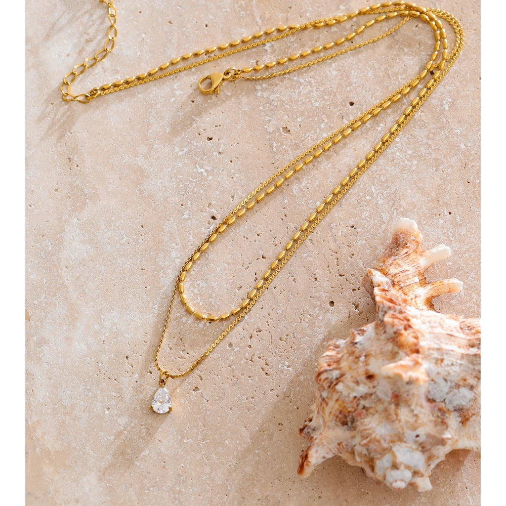 Pistachio Drop Necklace
