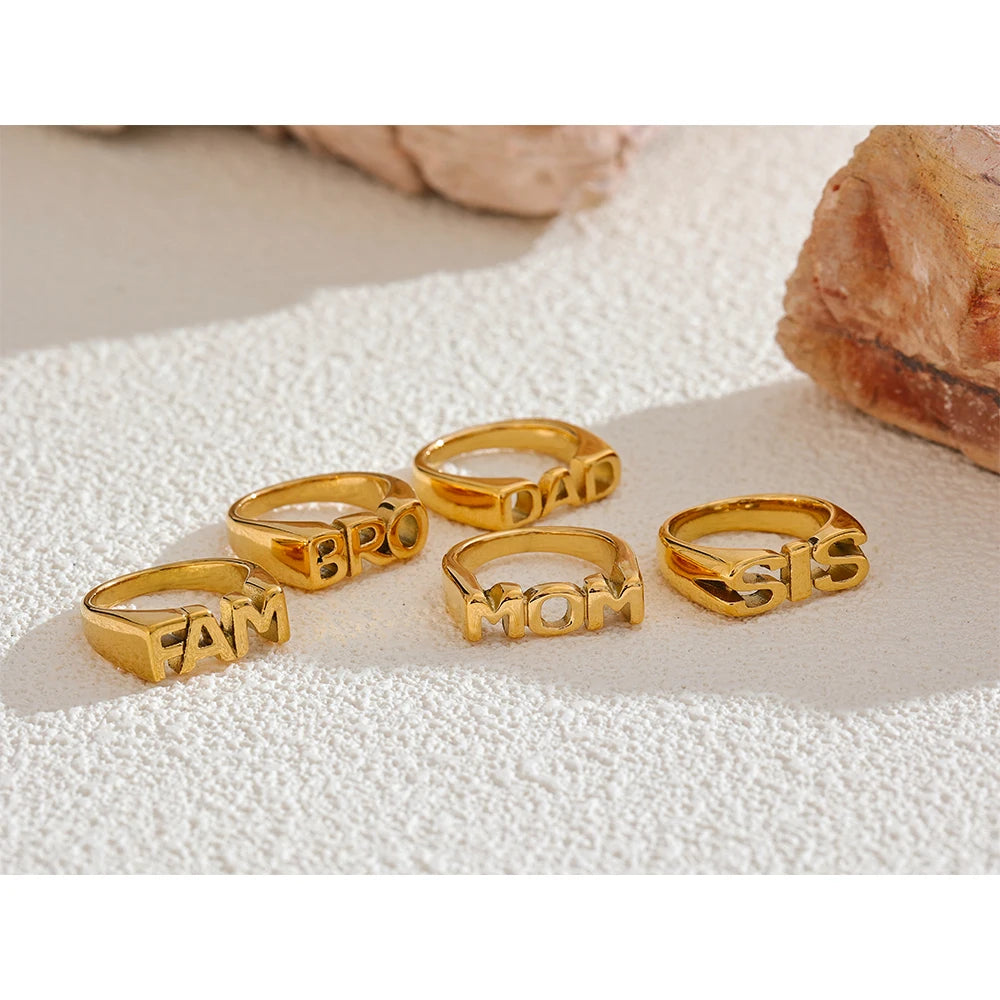 Family Letter Ring