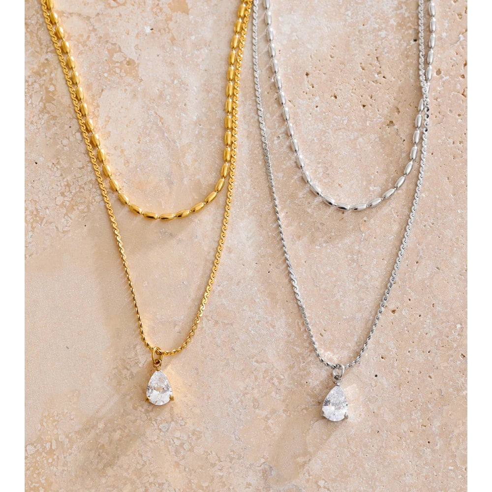 Pistachio Drop Necklace