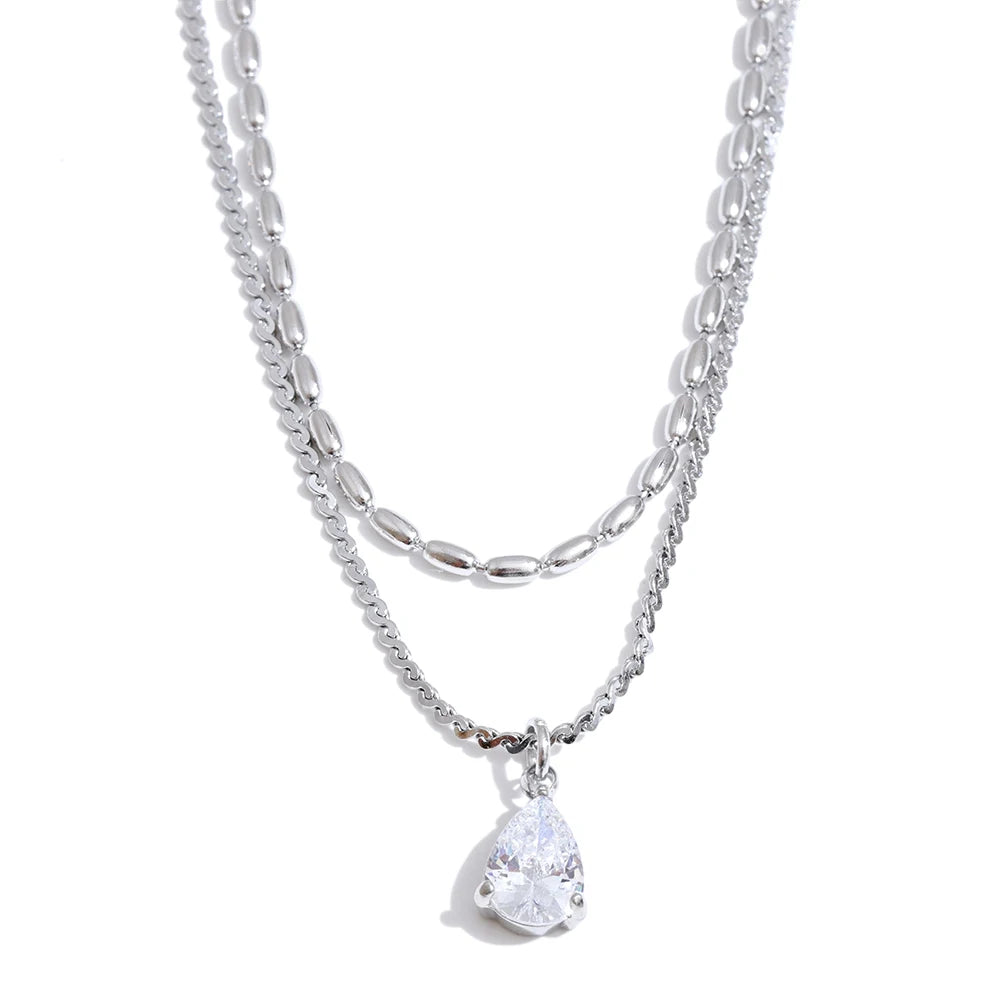Pistachio Drop Necklace